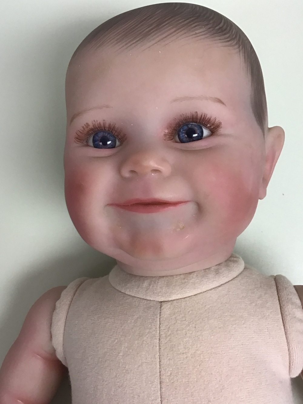 Reborn “Maddy” Beige Fabric Body Baby Doll with Vinyl Limbs - Picture 8 of 8